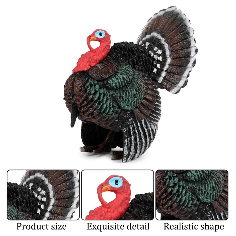 Simulated Farm Poultry Animal Model New Turkey Hen Child Gift Toy Ornament