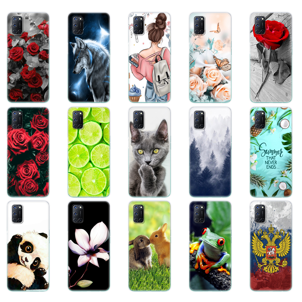 For OPPO A52 Case A92 A72 Case 6.5" Silicon Soft TPU Back Phone Cover For OPPO A 52 72 92 Case Animal Floral Marble Case Bag