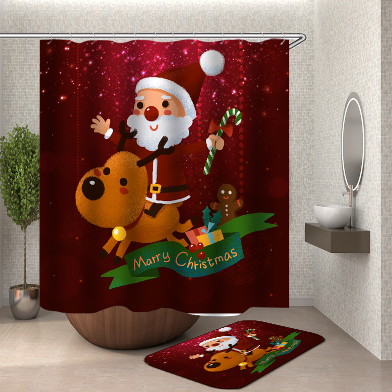 kid shower curtain with hooks Bathroom curtain with hooks 3D shower curtain polyester waterproof bath curtain Or Mat