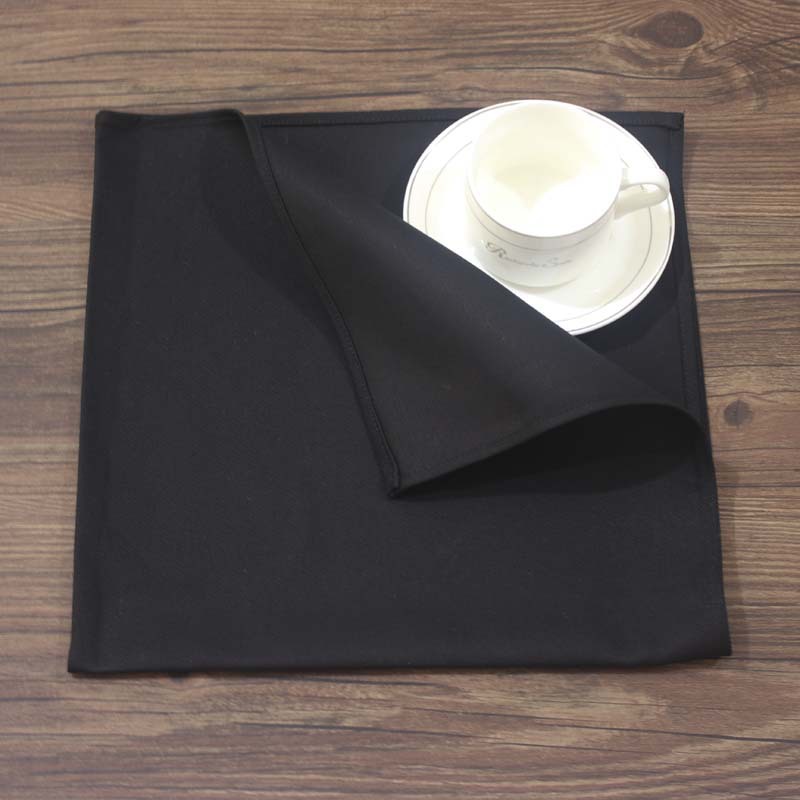European Style Cotton and Linen Plaid Napkin Polyester Tableware Handkerchief Black Napkin Home Textile Table Cloth Cup Cloth