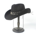 Women Men Wool Sombrero Hombre Hollow Western Cowboy Hat Roll-up Brim Gentleman Outblack Felt Fedora Jazz Cap