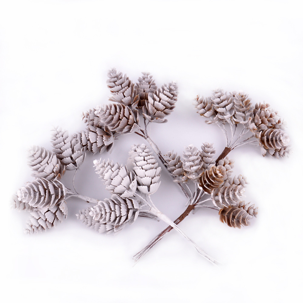 6/10 pcs Artificial Pine Nuts Cones Artificial Flowers Pineapple Grass Planten for Wedding Christmas DIY Wreath Scrapbooking