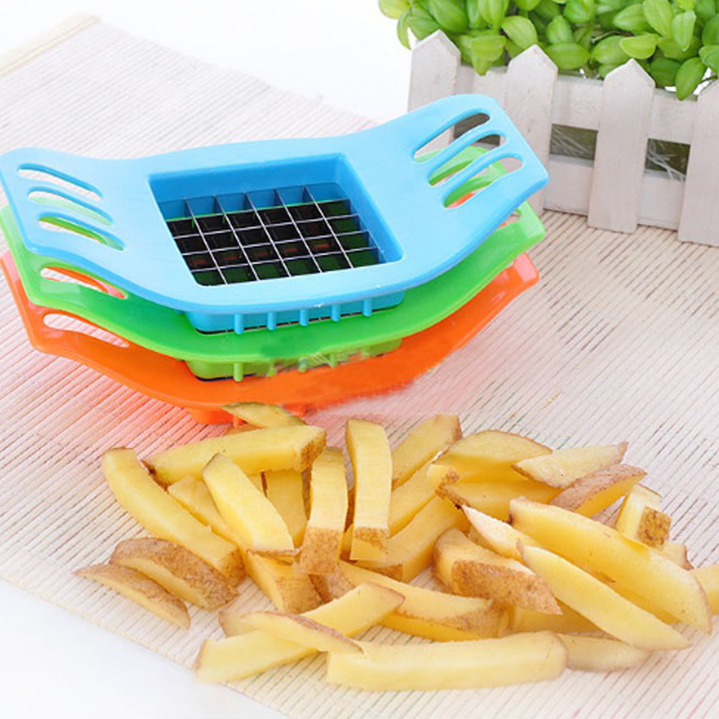 Cooking Food Prepare Gadget Stainless Steel Vegetable Fry Potato Chip Cutter Slicer Fruite Chopper Blade Cutter Kitchen Tools