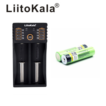 LiitoKala lii-202 USB 26650 18650 AAA AA Smart Charger + 2pcs NCR18650B 3.7V 18650 3400mAh Li-ion Rechargeable Battery (NO PCB)