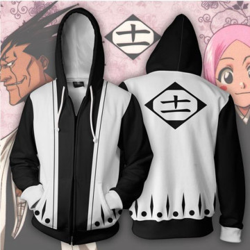 Anime BLEACH Toshiro Hitsugaya Toushirou Aizen Sousuke Kyoraku Shunsui Ichigo Kurosaki Cosplay Costume Hoodie Sweatshirt Men