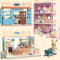 DIY Handmade Dollhouse Simulation House Toy Miniature Dollhouse Doll Villa Koala Town Bathroom Kitchen Bedroom Toys For Children