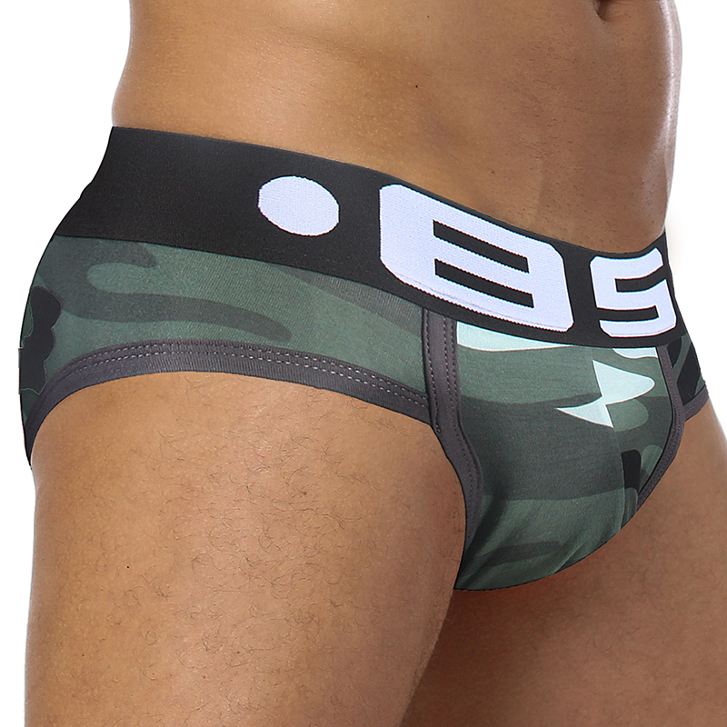BS Brand Sexy underwear men Camouflage printed Cotton briefs men panties Brief Man Bikini Gay Jockstrap underwear Soft BS141