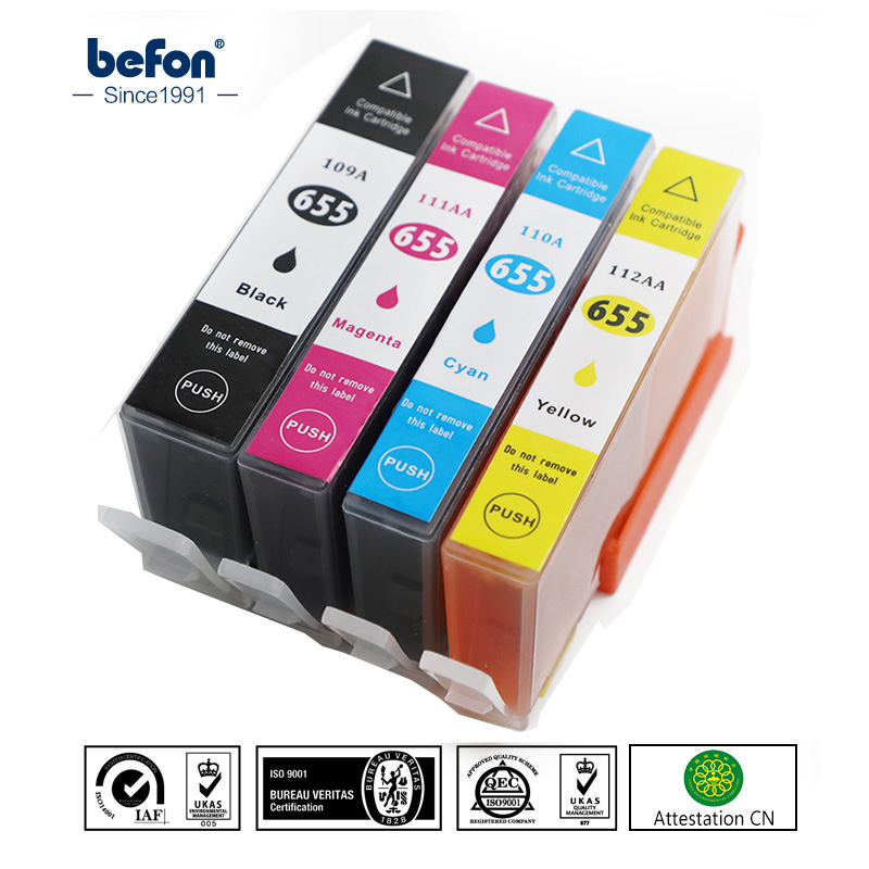 befon Compatible 655 Ink Cartridge Replacement for HP 655 HP655 for deskjet 3525 5525 4615 4625 4525 6520 6525 6625 Printer