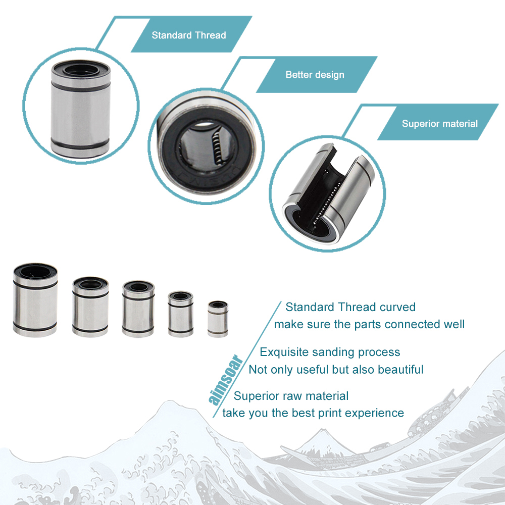 LM8UU Linear Bearings LM6UU LM10UU LM12UU LM16UU LM20UU LM6LUU LM8LUU LM10LUU LM12LUU Linear Bushing 8mm 3D printer Parts