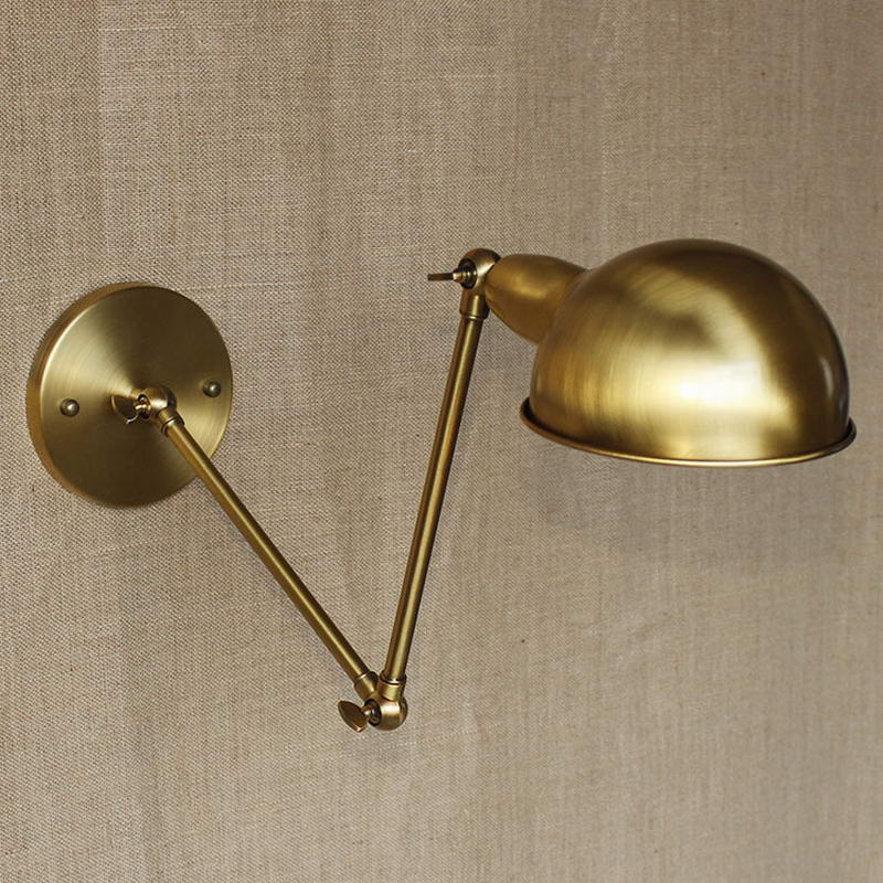 Swing long arm sconce lamps with Industrial Articulating Brass Wall Lamp for bedroom Bathroom Vanity Lights porch lighting E27