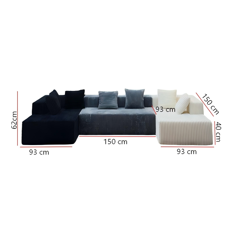 SereneHaven Modular Couch - L-shaped Layout for Small Living Spaces