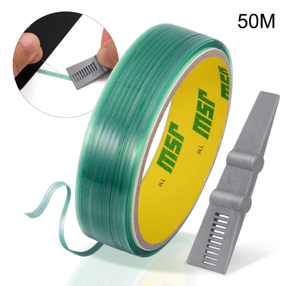 EHDIS 50M Car Wrap Vinyl Cutting Tape Knifeless Design Line Carbon Film Sticker Wrapping Scraper Squeegee Cutter Tools Accessory