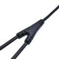 IEC320 C8 to 2X C7 Y Split AC Power Cord, IEC 2 Pole Male to Female 90Degree Right Angled extension cords,Length=42CM Black