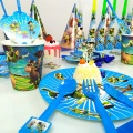 Toy. story Birthday Themed Supplies Party Cup Set Plate Cutlery Paper Straw Table Cloth Birthday Party Napkin Flag Decoration