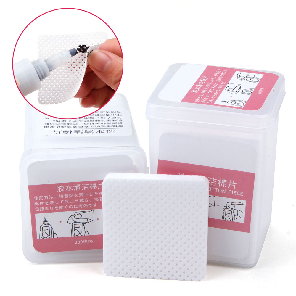 200/400Pcs Eyelash Extension Glue Remover Cleaning Pads Grafting Eyelashes Non-woven Lint-Free Cotton Paper Wipes Makeup Tools