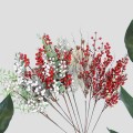 Artificial Christmas Berry Fake Red Holly Berry Xmas Decoration Pine Tree Branches Dried Flowers Artificial Christmas Berry