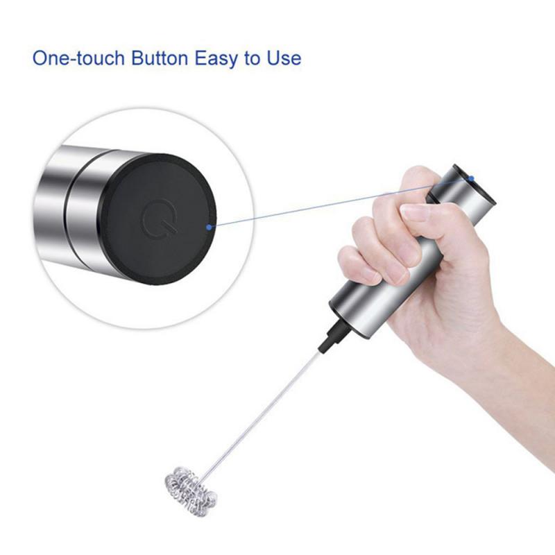 Double Spring Whisk Head Electric Milk Frother Stainless Steel Handheld Milk Foamer Drink Mixer for Coffee Cappuccino Egg Tools