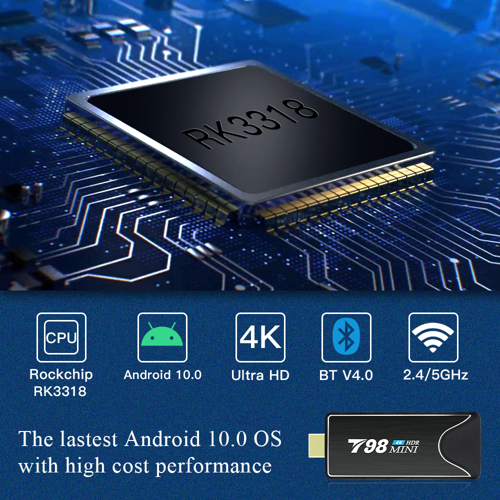 TV stick TV box Android 10 2GB 16GB 2.4/5G WIFI android TV BOX Bluetooth RK3318 Quad-Core smart tv box play store TV Stick 4k