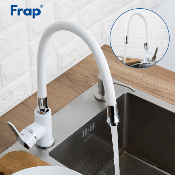 FRAP Kitchen Faucet modern style flexible kitchen sink mixer faucet taps red white black color single handle cold and hot water