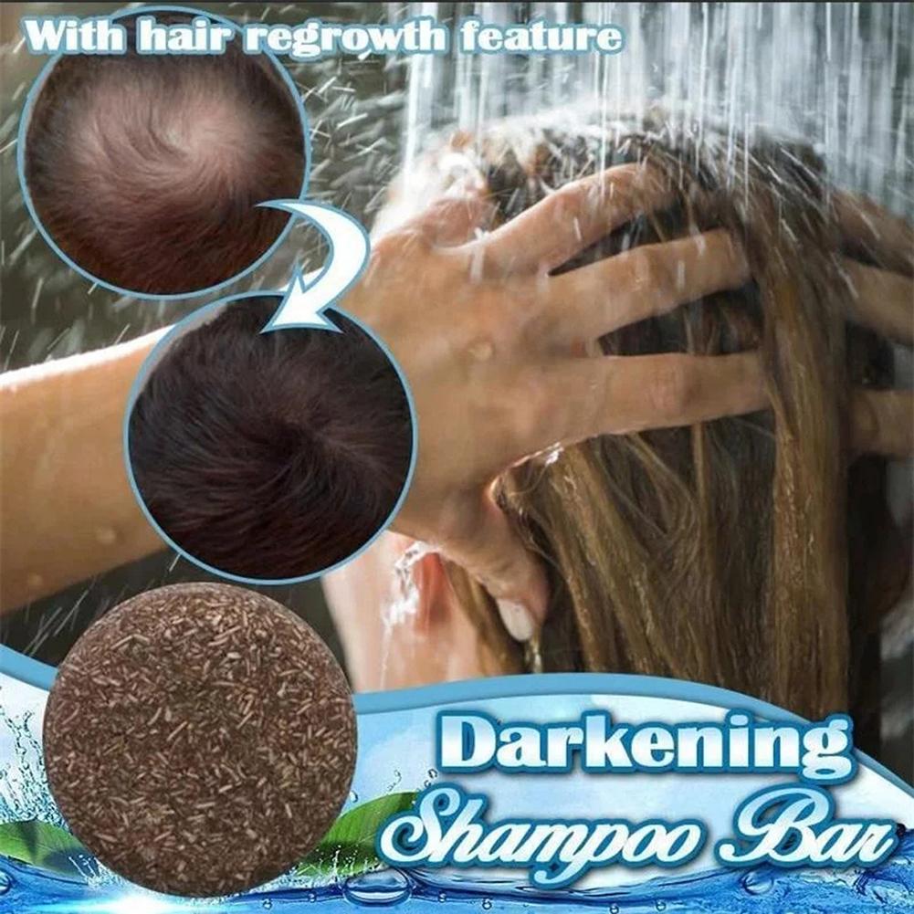 60g Hair Darkening Shampoo Bar Natural Mild Formula Polygonum Essence Soap Hair Regrowth Oil Control Nourishing Hair Shampoo Bar