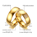 Vnox Simple Wedding Rings for Women Men Elegant AAA CZ Stones Gold-color Ring Alliance Promise Engagement Band Gift