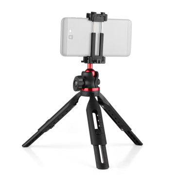 Phone Table Tripod Stand for phone Height Adjustable 360 Horizontal with 1/4 Screw Thread Integrated Phone Clamp Cold Shoe Mount