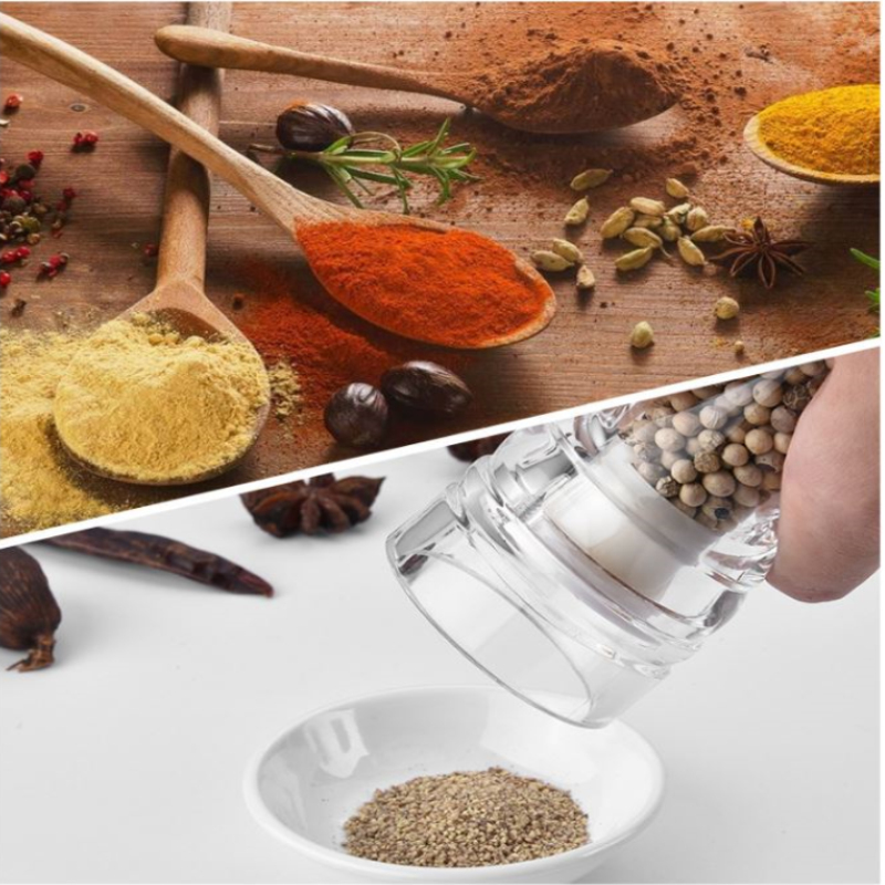 Acrylic Manual Pepper Grinder transparent Salt And Pepper Mill Multi-purpose Cruet Kitchen Tool Kitchen Accessories