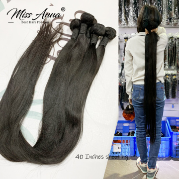 Missanna 30 32 34 36 38 40Inch Straight Bundle Brazilian Soft Weave Bundles 1/3/4 Pcs Thick Natural Remy Human Hair Extensions