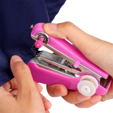 Portable Mini Manual Sewing Machine Simple Operation Sewing Tools Cloth Fabric Handy Needlework Tool Color Sent Randomly