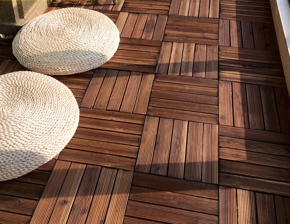 24pieces ,Outdoor Carbonized Wood Carpet