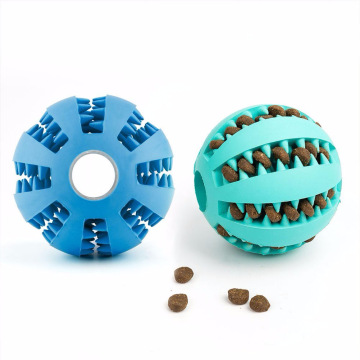 2019 pet dog toy fun interactive elastic ball dog bite toy dog teeth cleaning ball food extra hard rubber ball