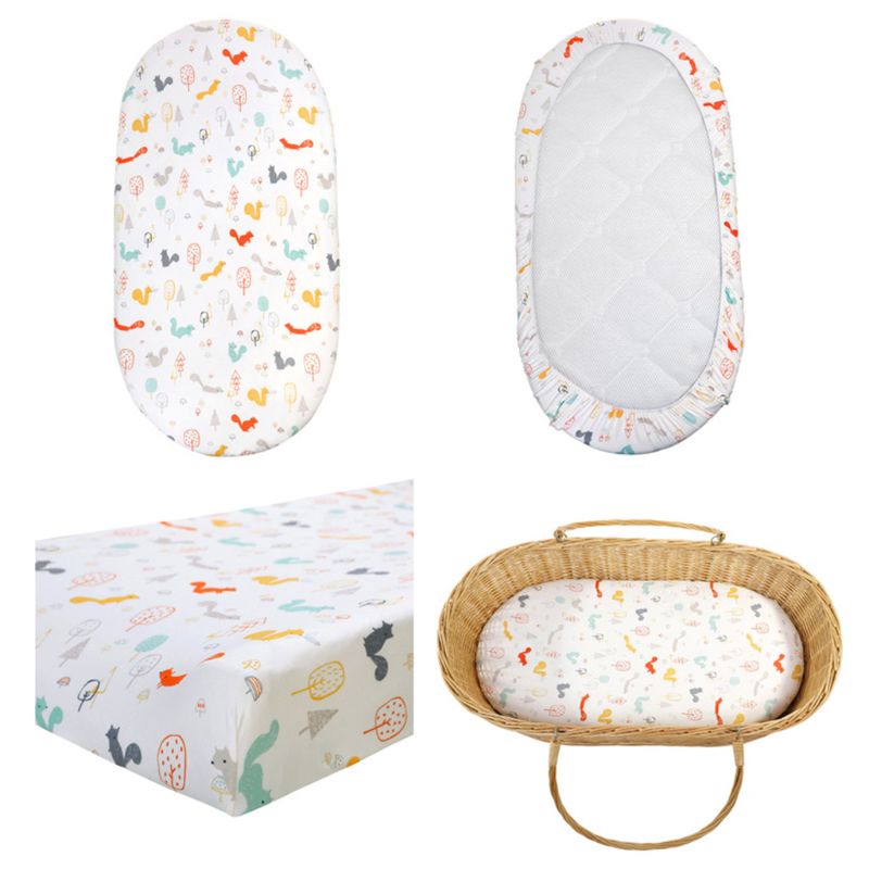 Baby Diaper Changing Pad Cartoon Printed Cradle Cover Infant Mattress Crib Sheet