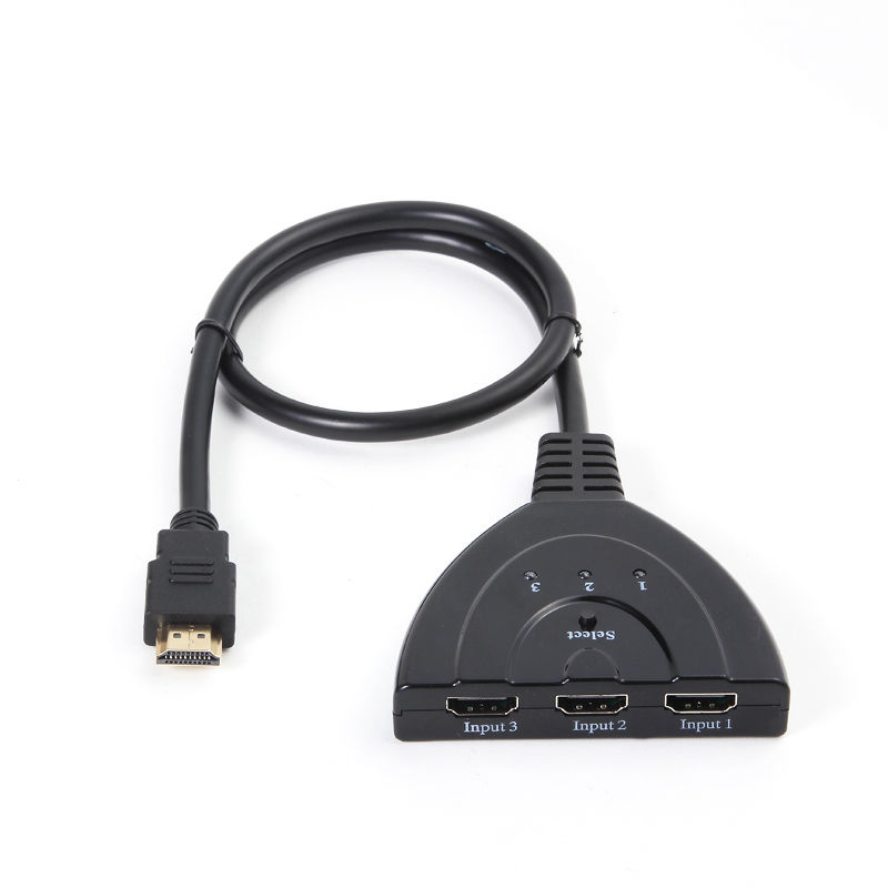 3 Port HDMI 1080P 3:1 Switcher Adapter for connecting multiple devices to 1 TV