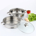 Steamer Pot 28CM Stainless Steel Steam Pot Thicken Double Boiler 2-Layer Steamer Induction Cooker Steaming Pot Soup Pot for Home