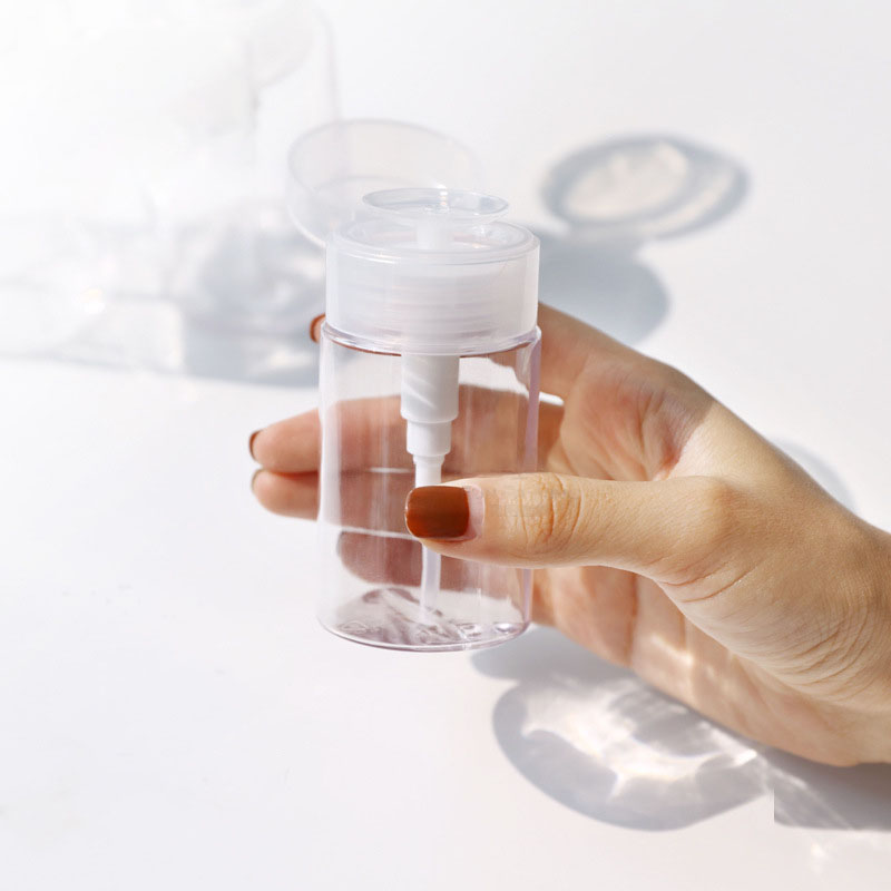 100/150/200ml Travel Press Dispensing Bottle Portable Toner Makeup Remover Lotion Separate Compression Transparent Empty Bottle