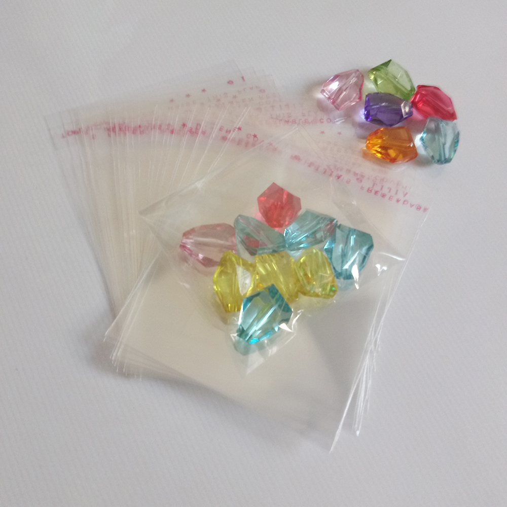 500pcs Transparent Self Adhesive Seal Plastic Bags Jewelry Packaging Bags OPP Poly Self Sealing Clear Cellophane Bag Jewelry Bag