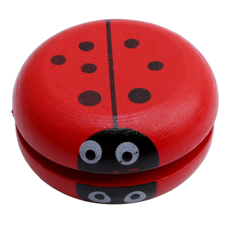 Cute Animal Prints Wooden Yoyo Toys Ladybug Toys Kids Yo-Yo Creative Yo Yo Toys For Children Wooden Yo Yo ball