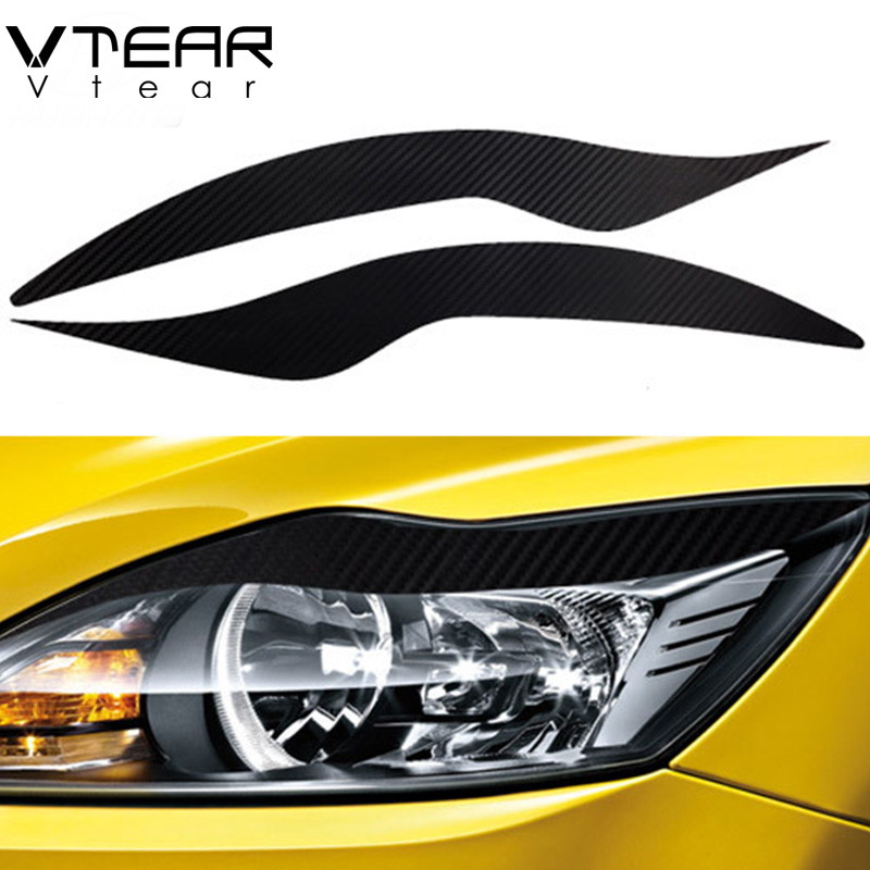 Vtear For Focus 2 mk2 sticker headlights brow sticker headlamps eyebrow carbon fiber Exterior cover car-styling accessories 2009