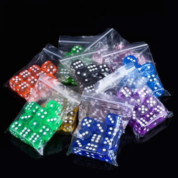 30PCS 6 Sided Portable Table Games Dice 14MM Acrylic Round Corner Board Game Dice Party Gambling Game Cubes Digital Dices