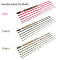 Aventik Travel Fly Fishing Rods IM8 24T 100% Carbon Fiber Fast Action Light Fly Rods Pink Camo Green Color Fishing Rod