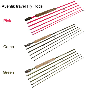Aventik Travel Fly Fishing Rods IM8 24T 100% Carbon Fiber Fast Action Light Fly Rods Pink Camo Green Color Fishing Rod