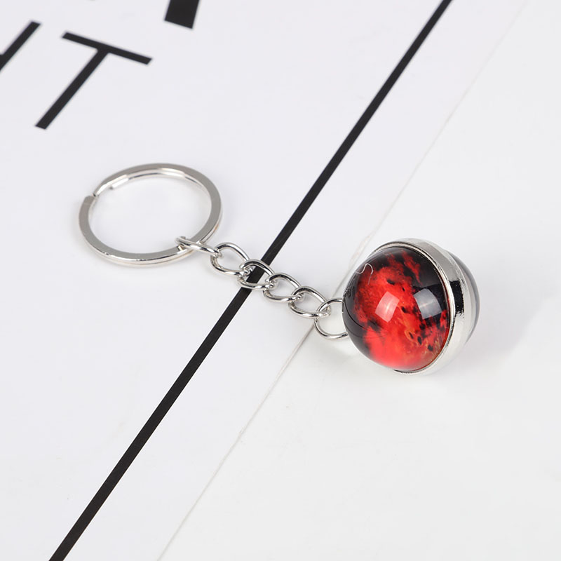 Solar System Planet Keyring Galaxy Nebula Space Keychain Moon Earth Sun Mars Art Picture Double Side Glass Ball Key Chain