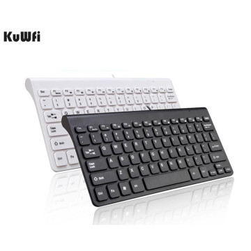 KuWFi New Keyboard Ultra thin Quiet Small Size 78 Keys Mini Multimedia USB Keyboard For Laptop PC Macbook
