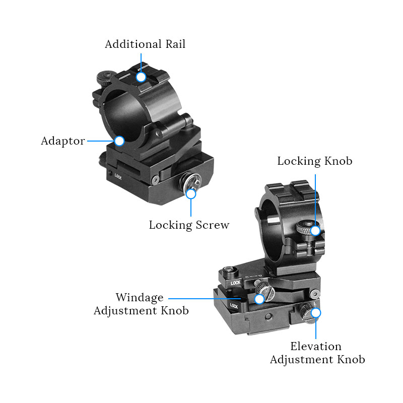 30mm/25mm Adjustable Scope Mount Rings Mil-Std-1913 Rail And Weaver Rail Tactical Mount For Scopes Hunting Accessories