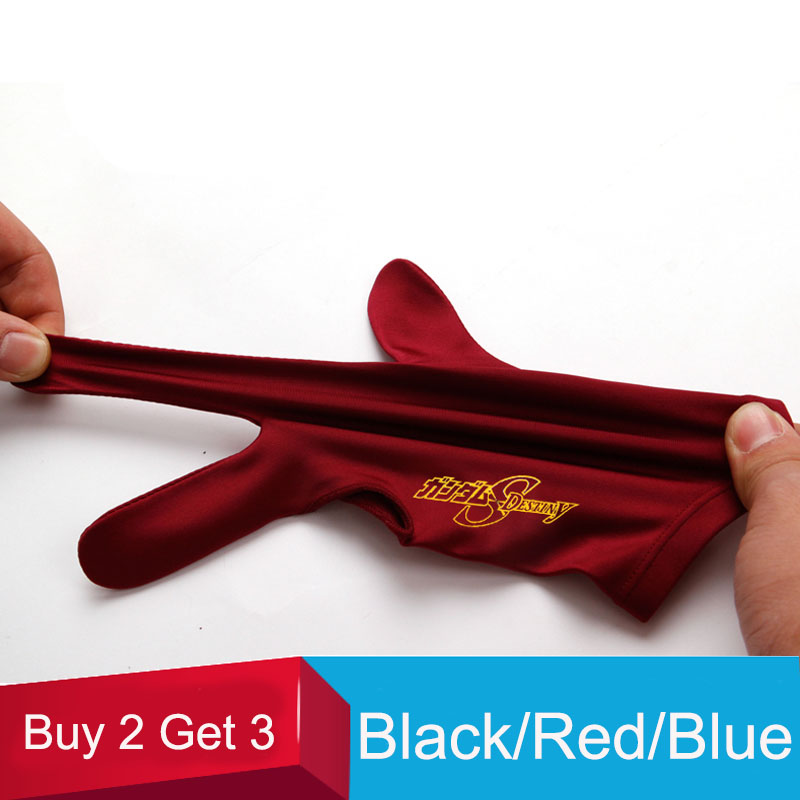 Good Elasticity Three Fingers Billiard Gloves Snooker Glove Red/Blue/Black Billiard Accessories Buy 2 Get 3 Ones China