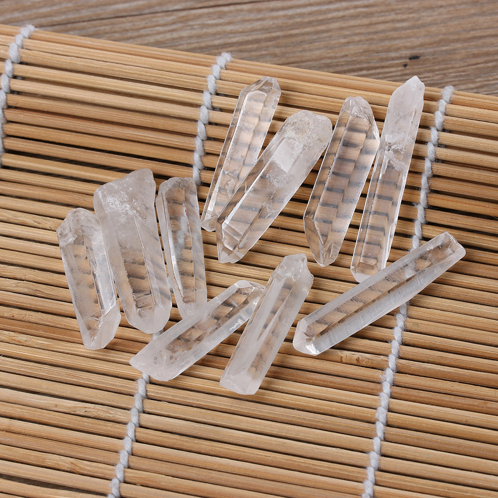 1PC New Clear Healing Crystal Stone Quartz Single Natural Clear Column Decoration Pointed Collectables DIY Craft Random Size