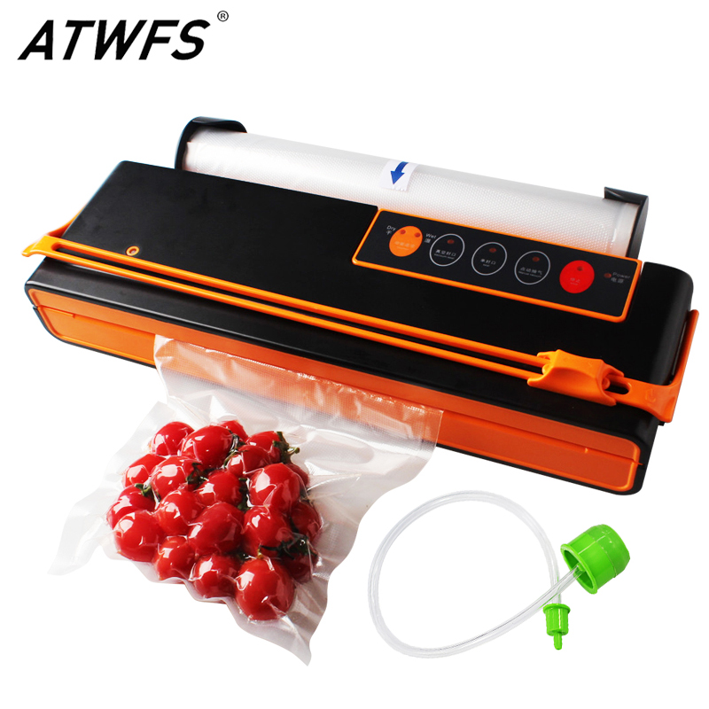 ATWFS Vacuum Sealer Sealing Machine Packing Machine Packaging Food Saver Automatic Cutting Vacuum Bag 10pcs for free