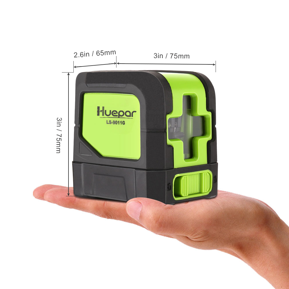 Huepar 2 Lines Laser Level Self Levelling ( 4 degrees) Green Red Beam Laser Horizontal & Vertical Cross-Line with Magnetic Base