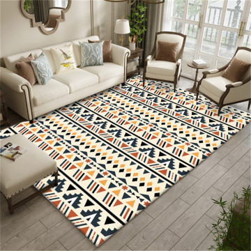 Modern Orange Yellow Geometric Strip Carpet Ethnic Style Living Room Decoration Long Carpet Kitchen Hallway Washable Mats