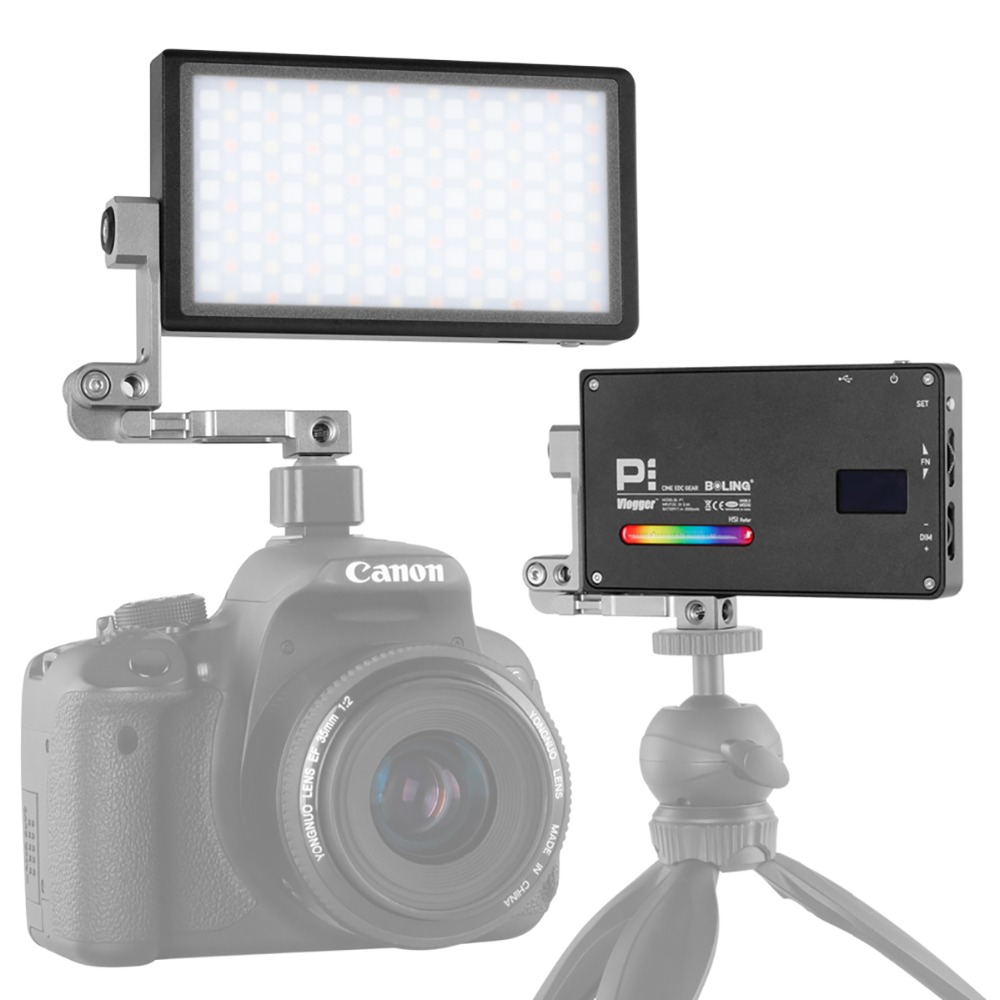 Boling BL-P1 Pocekt Photography Lighting Dimmable RGB LED Video Light On Camera Fill Light Studio DSLR Camera Light for Vlog